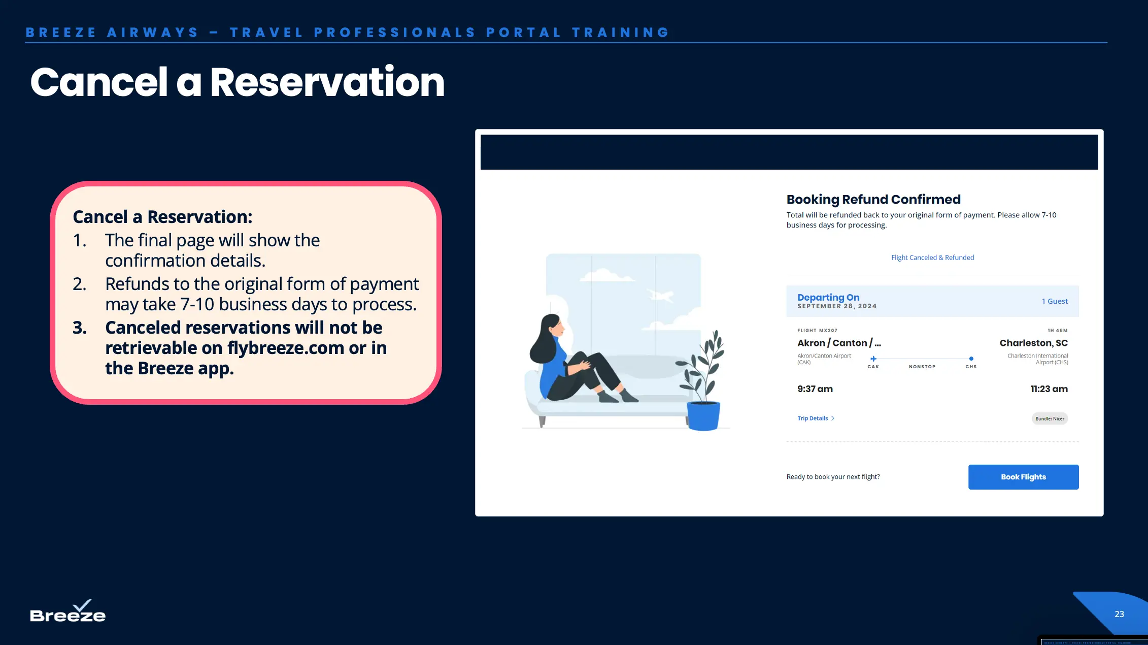 View cancellation confirmation