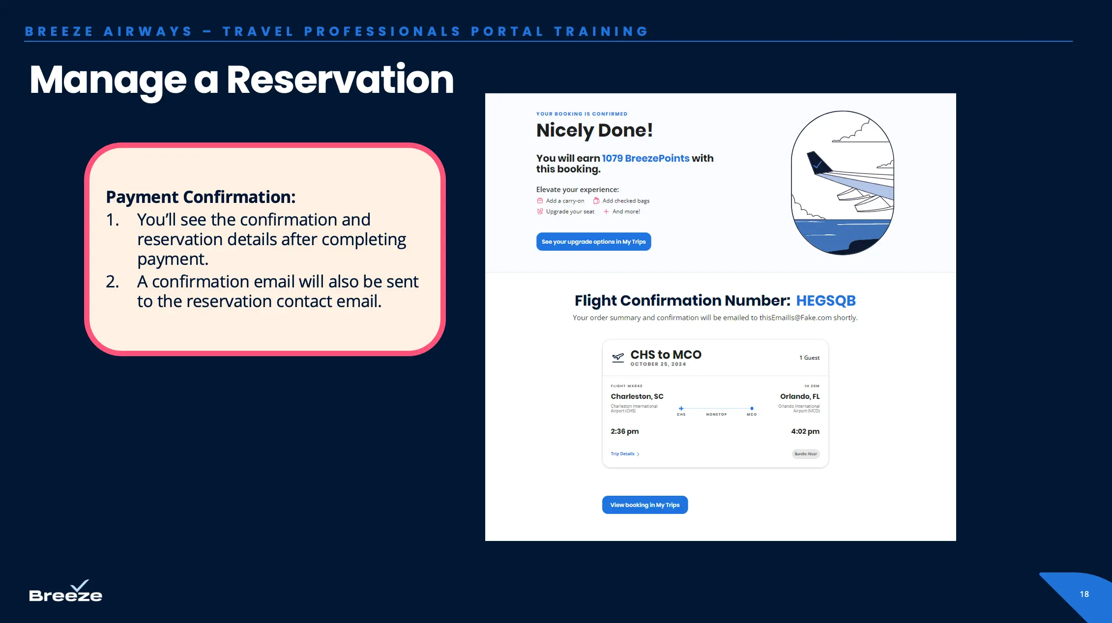 Payment successful once confirmation appears