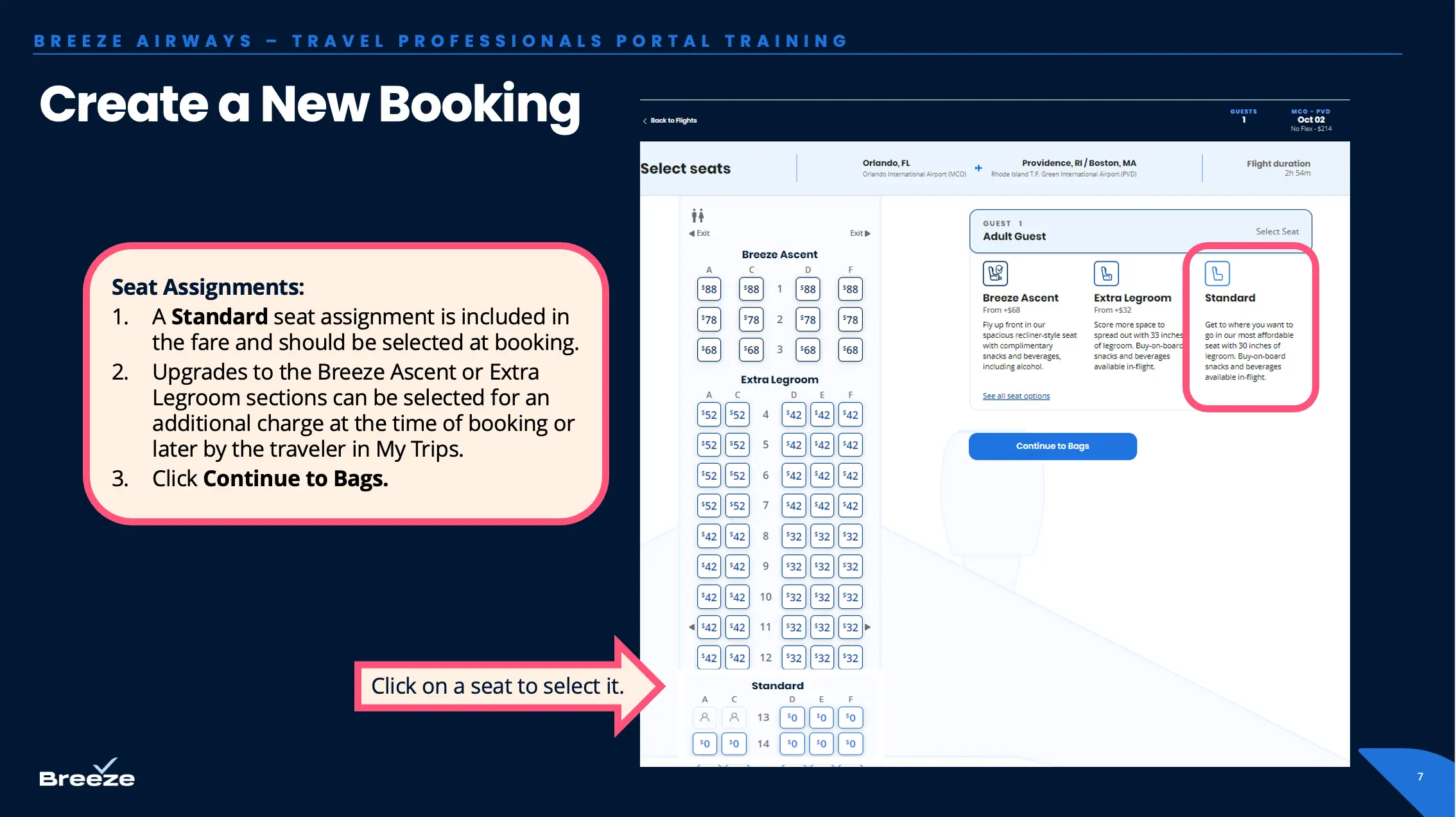 Complimentary and premium seat selection available