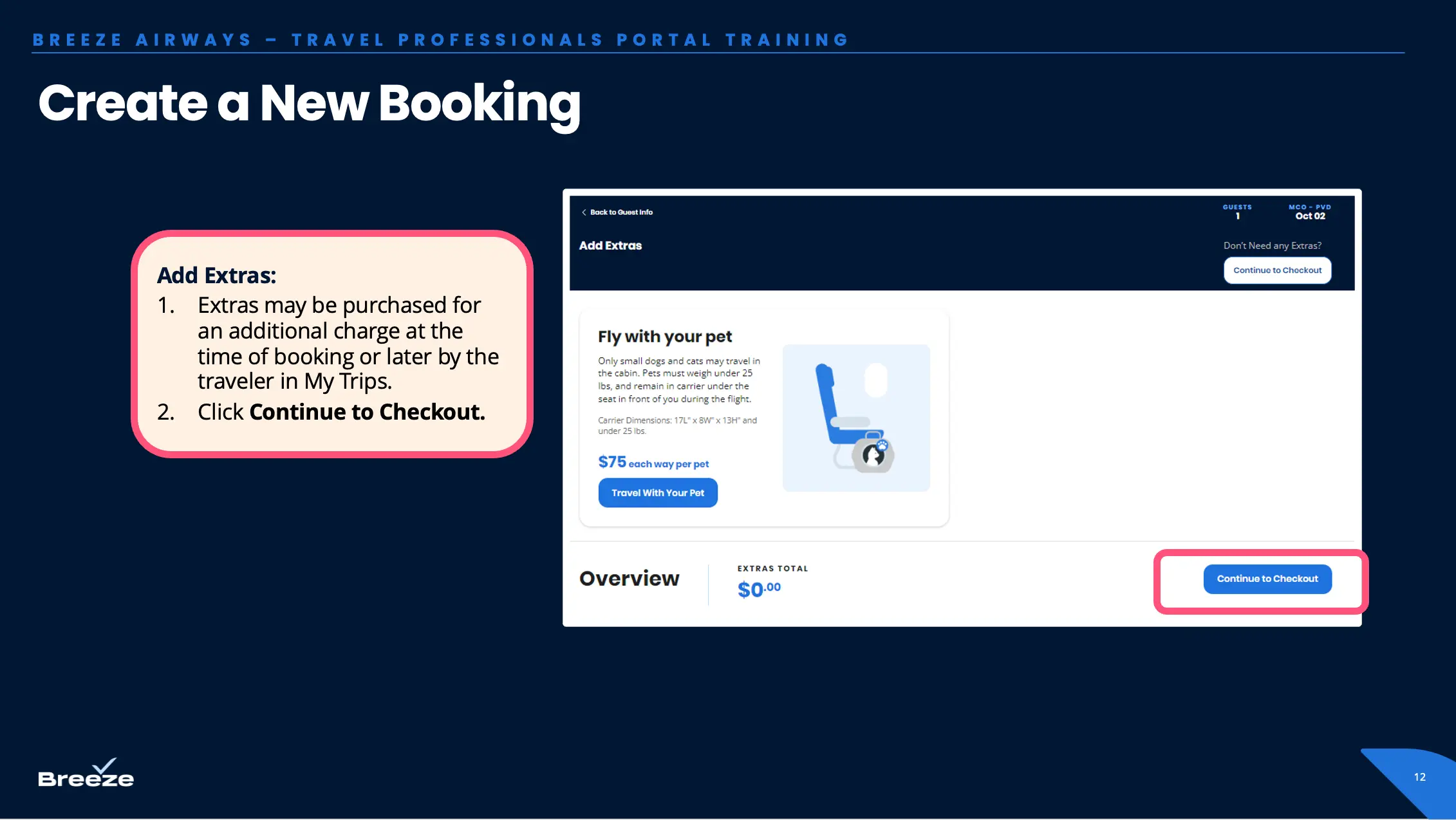 Add optional trip extras
